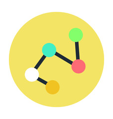 Growing Graph Colored Vector Icon