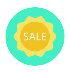 Sale Sticker Colored Vector Icon 