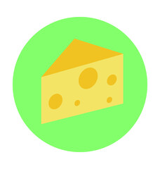 Cheese Portion Colored Vector Illustration