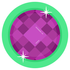 
Amethyst, a purple gemstone flat icon 

