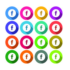 Letter F icon set vector illustration