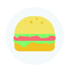 Burger Colored Vector Illustration