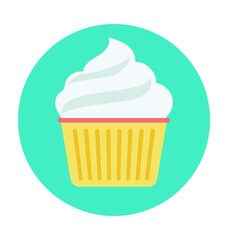 Ice Cream Cup Colored Vector Illustration