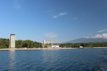 Obraz premium Group of hotels on the beach