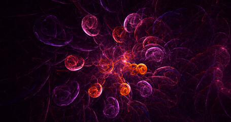 3D rendering abstract multicolor fractal light background