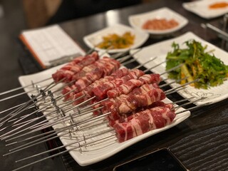 Asian food lamb skewers Double Cooked Pork Slices grilled lamb