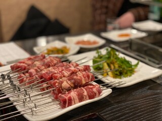 Asian food lamb skewers Double Cooked Pork Slices grilled lamb