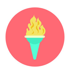 Olympics Flame Colored Vector Icon
