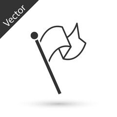 Grey Flag icon isolated on white background. Victory, winning and conquer adversity concept. Vector