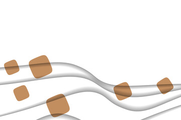 Abstract background with colorful paper cut shapes. Design for poster, banner, card. White and brown abstract round illustration. 3D paper images with a subtle blend of bright colors. Copy space