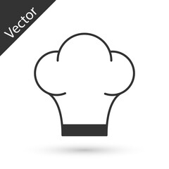Grey Chef hat icon isolated on white background. Cooking symbol. Cooks hat. Vector