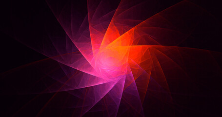 3D rendering abstract multicolor fractal light background