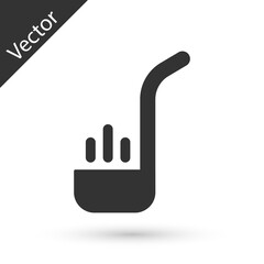 Grey Kitchen ladle icon isolated on white background. Cooking utensil. Cutlery spoon sign. Vector