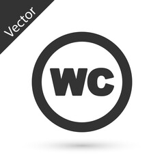 Grey Toilet icon isolated on white background. WC sign. Washroom. Vector