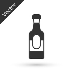Grey Wine bottle icon isolated on white background. Vector