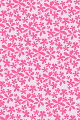 Simple pink pattern with hand drawing flowers. Pattern for fabric, textile, interior, fashion. Seamless vector