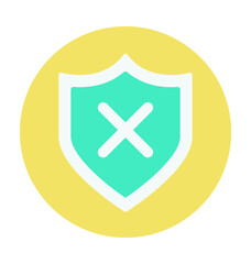 Obraz premium Shield Cross Colored Vector Illustration