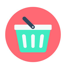 Shopping Basket Colored Vector Icon