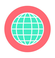 Globe Colored Vector Icon 