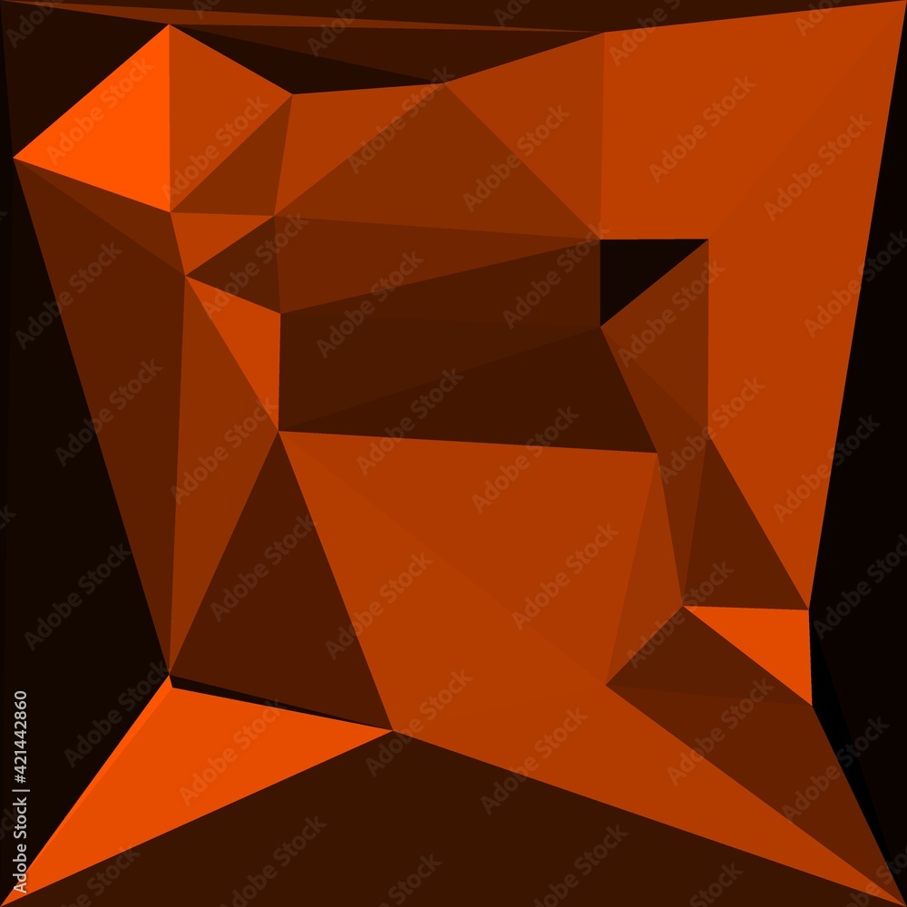 Poster contemporary cubist triangular design in modern art study with abstract shapes and composition in br