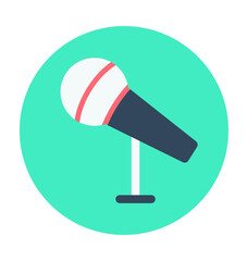 Mic Colored Vector Icon 