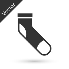 Grey Baseball sock icon isolated on white background. Vector