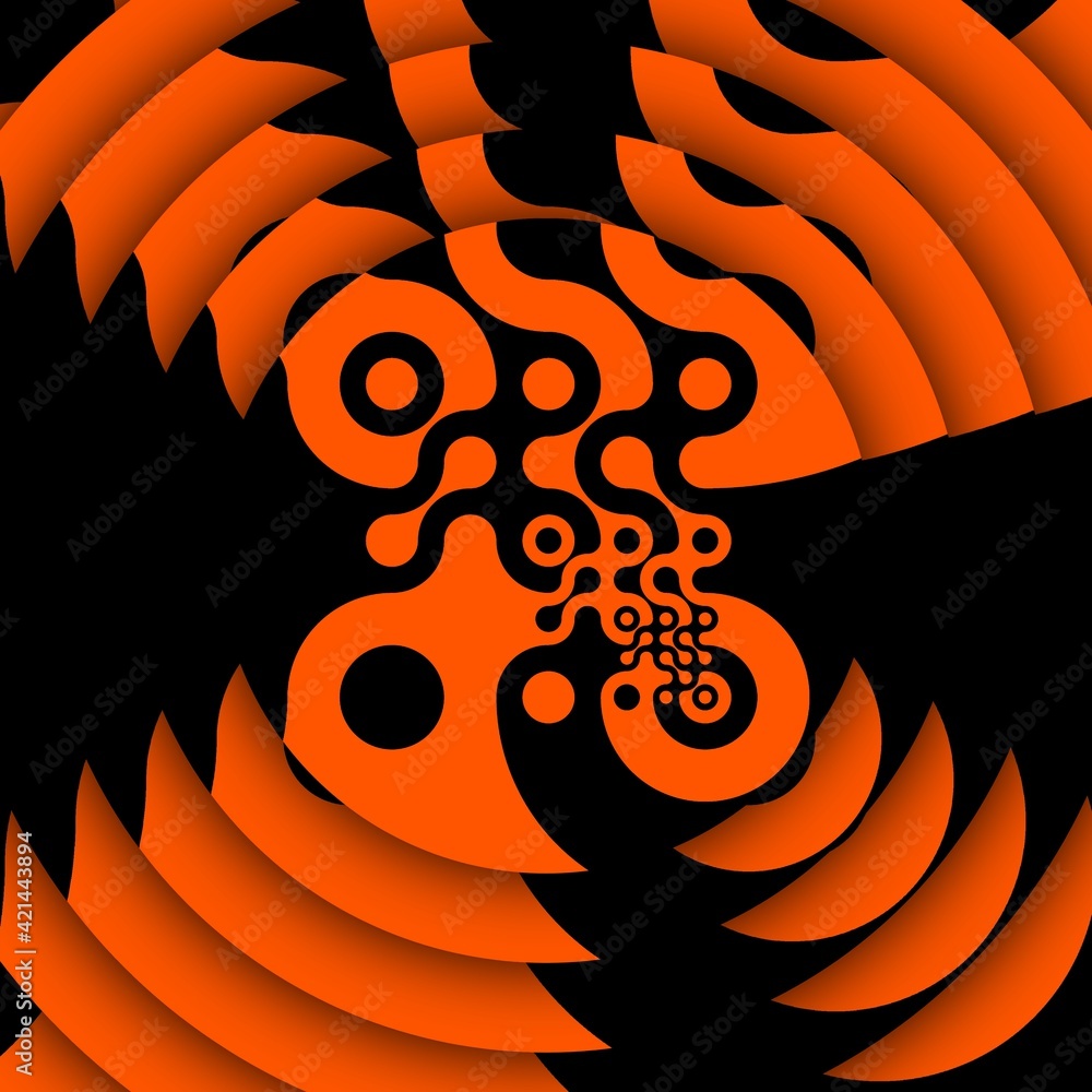 Poster contemporary circular concentric design in modern art study with abstract shapes and composition in 