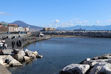 Napoli – Panorama della spiaggia di Rotonda Diaz