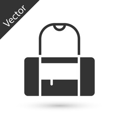 Grey Sport bag icon isolated on white background. Vector