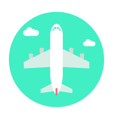 Airplane Colored Vector Icon 
