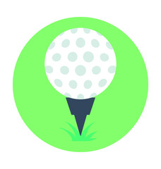 Golfing Colored Vector Icon 