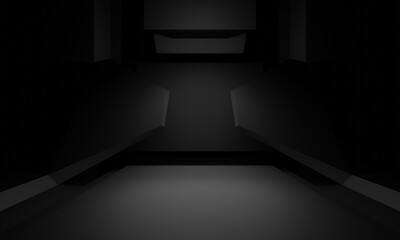 Obraz premium 3D rendered black scientific stage.
