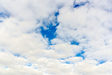 Cloud and blue skay background.Dramatic nice white clouds on blue heaven.