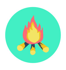 Campfire Colored Vector Icon 