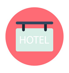 Hotel Sign Colored Vector Illustration