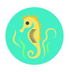 Seahorse Colored Vector Icon