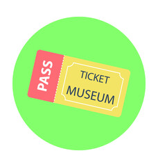 Museum Ticket Colored Vector Icon