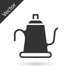 Grey Watering can icon isolated on white background. Irrigation symbol. Vector