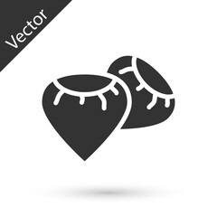 Grey Seeds of a specific plant icon isolated on white background. Vector