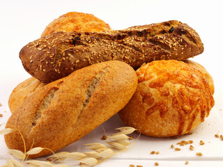 assortment of baked bread