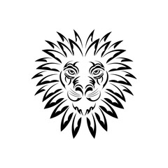 Polynesian style lion face. Vector illustration.