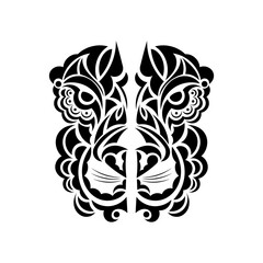 Lion face in boho style. Vector