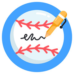 Flat editable vector design of autograph ball 