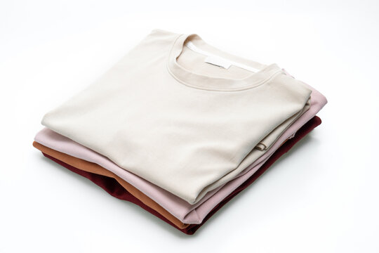 fold t-shirt on white background