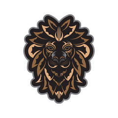 Fototapeta premium Lion print. Lion face in Maori style. Exclusive style. Vector illustrator.