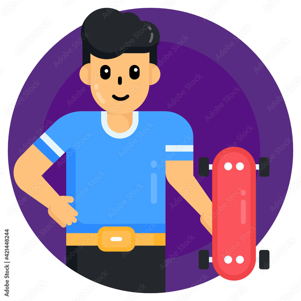 Sticker Player editable flat rounded vector design  