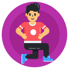 Player editable flat rounded vector design  