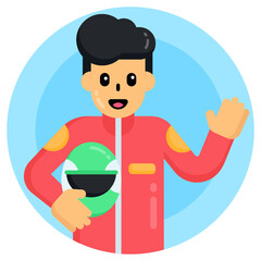 Player editable flat rounded vector design  