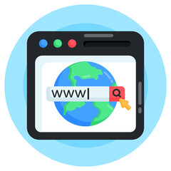 
Web browser in flat icon editable vector design 

