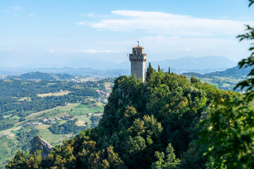 Fototapeta na wymiar Rocca della Guaita, castle in San Marino republic, Italy